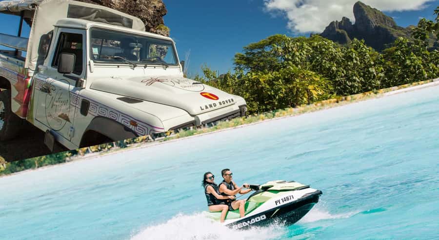 Bora Bora Adventure Day: 4X4 and Jet Ski with Lunch - Bora Bora by Jeep, Then by Water