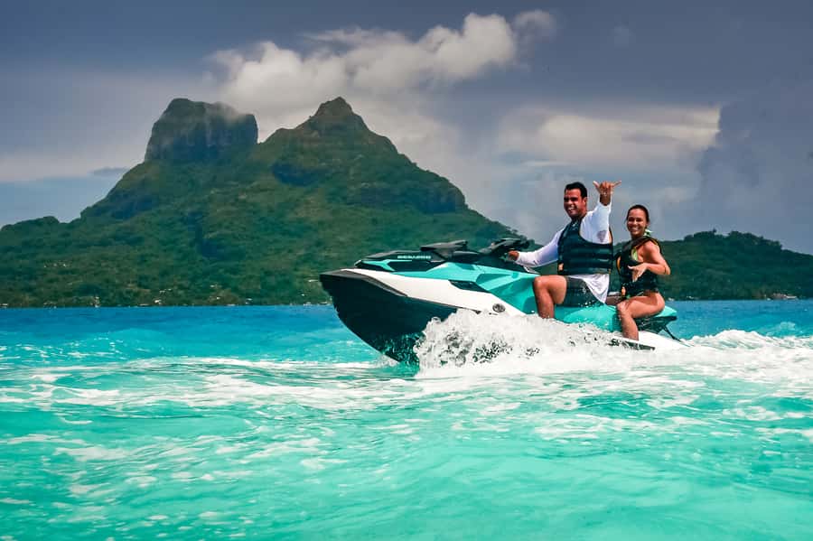Bora Bora: Combo ATV & Jet Ski Day Trip with Polynesian BBQ - Noon brings the lagoon and jet ski ride