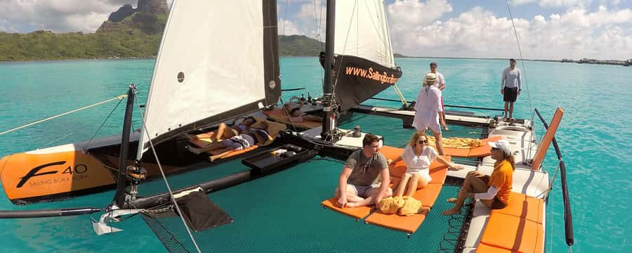 Bora Bora: Half Day Catamaran Sailing & Snorkelling - Sailing past Mount Otemanu and the reef