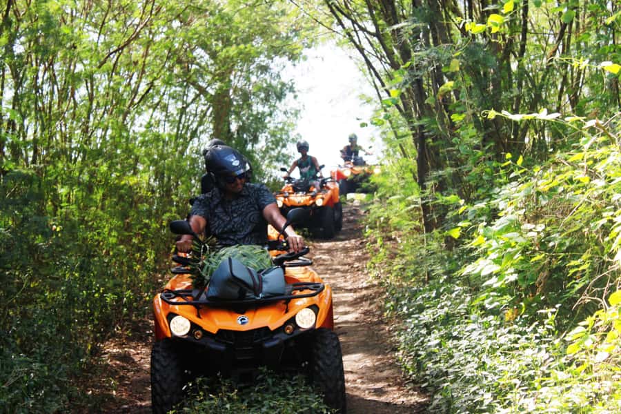 Bora Bora: Island Tour and Mountains Getaway by Quad Bike - Amanahune Plateau and the lagoon in every shade of blue