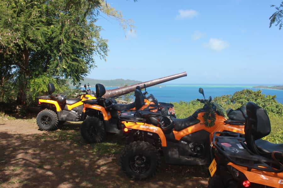 Bora Bora: Island Tour and Mountains Getaway by Quad Bike - Faanui Cannon and Bora Bora’s wartime past
