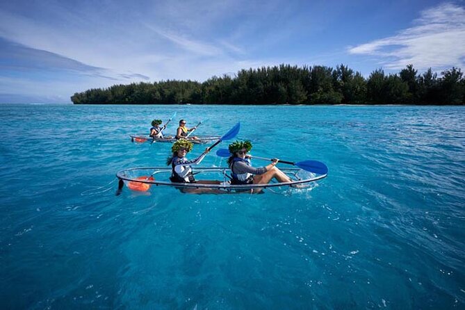 Eco guided excursion to the lagoon of Moorea in transparent kayak 1/2 day morning - Practical planning for Tiahura Beach