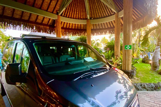 Explore Bora Bora with Private Premium Mini Van - A glimpse of island architecture at Overwater Bungalow N3