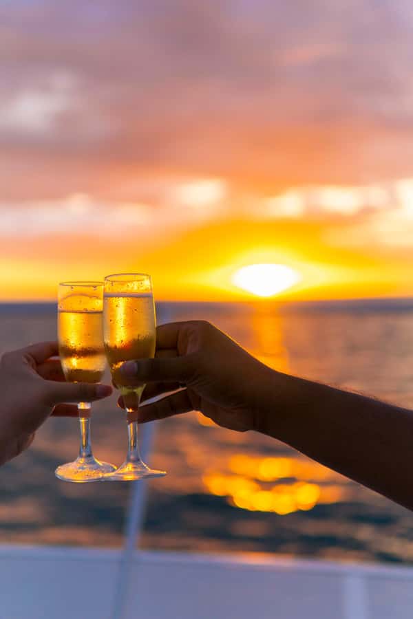 Fiji: Captain Cook Cruises Sunset Dinner Cruise with Lobster - Setting Sail on Fiji One at Sunset