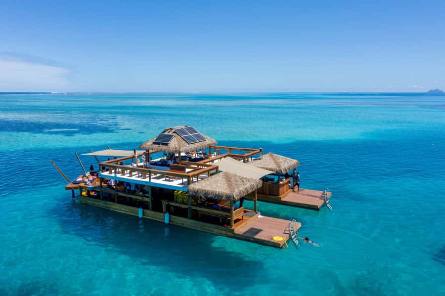 Fiji: Cloud 9 Floating Bar and Pizzeria Day Trip - Arriving at Cloud 9’s two-level platform