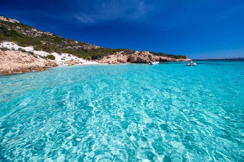From Palau: 4 stops boat tour to La Maddalena archipelago - Santa Maria gives you the longest beach stop