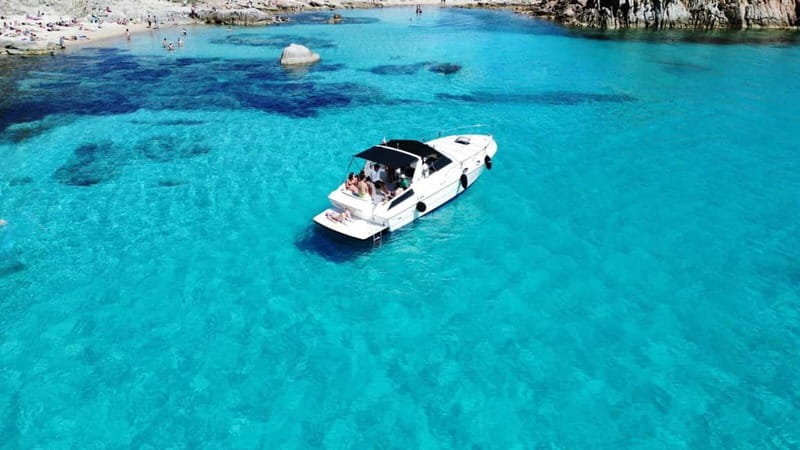 From Palau: Speedboat tour in La Maddalena Archipelago - Spargi brings two very different cove stops