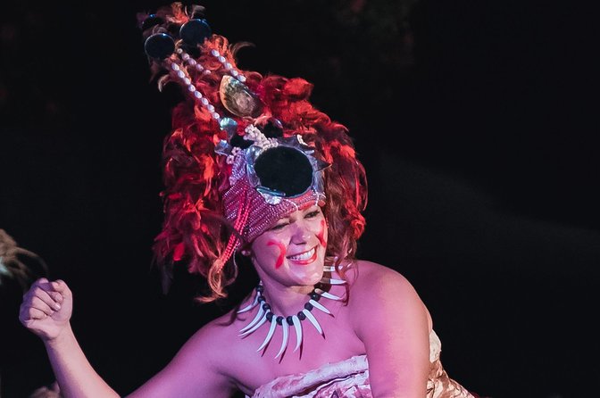 Island Show Fiafia Night @ Le Manumea Hotel - The women’s dancing, fashion display, and men’s fire knives