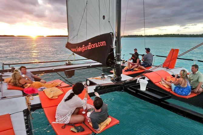 LUXURY Catamaran Bora Bora : The Sunset Escape - The sunset view over Otemanu Mountain