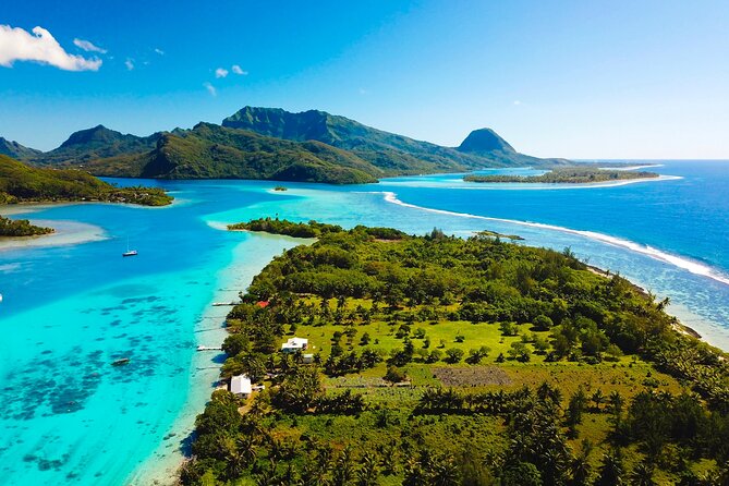 Private 30-minute flight downwind of Huahine - The bay that nearly splits the island