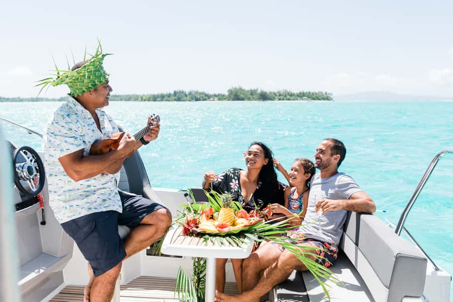 Private Bora Bora Lagoon Snorkel Cruise with BBQ Picnic - A motu lunch beneath Mt Otemanu