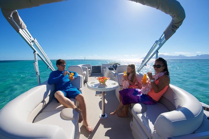 Toa Boat Bora Bora Private Lagoon tour On Majestic Pontoon Boat - Snorkeling among fish, rays, sharks, and coral gardens