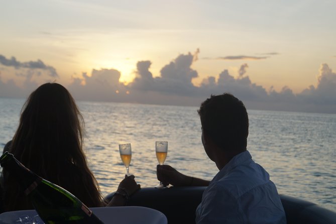 Toa Boat Bora Bora Private Sunset On Majestic Pontoon Boat - Champagne, local beer, soft drinks, and tropical snacks
