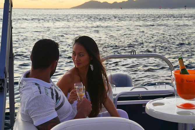Toa Boat Bora Bora Private Sunset On Majestic Pontoon Boat - Pickup, confirmation, and weather planning