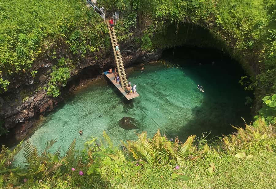 Tour of Primeval Crystal Waters of Samoa - Sauniatu Waterfall starts the swimming day