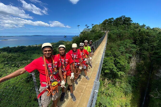 Vanuatu Jungle Zipline, Swing and Skybridge Combo with Transfer - Taking on the canyon swing