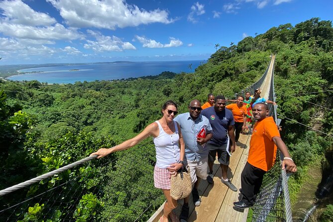 Vanuatu Jungle Zipline, Swing and Skybridge Combo with Transfer - Crossing the skybridge above the trees
