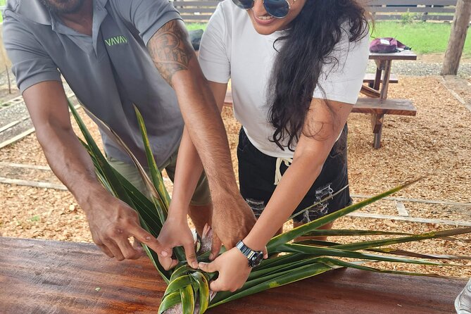 Vavavi - Fijian Cooking & Cultural Experience - Coconut scraping and weaving add local skills