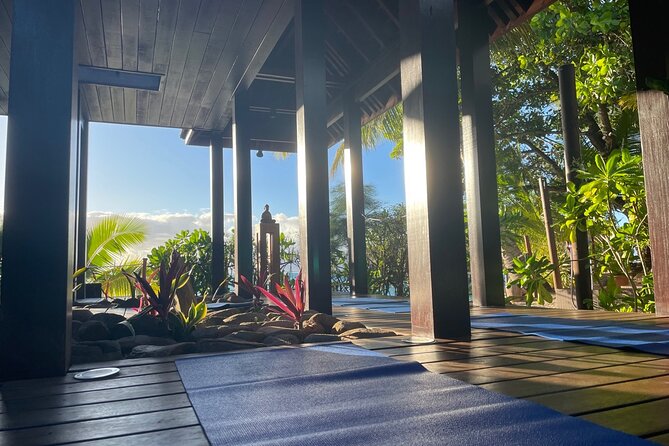Yoga at sunrise at Sofitel Moorea, overlooking Tahiti - Starting the morning at Sofitel Moorea